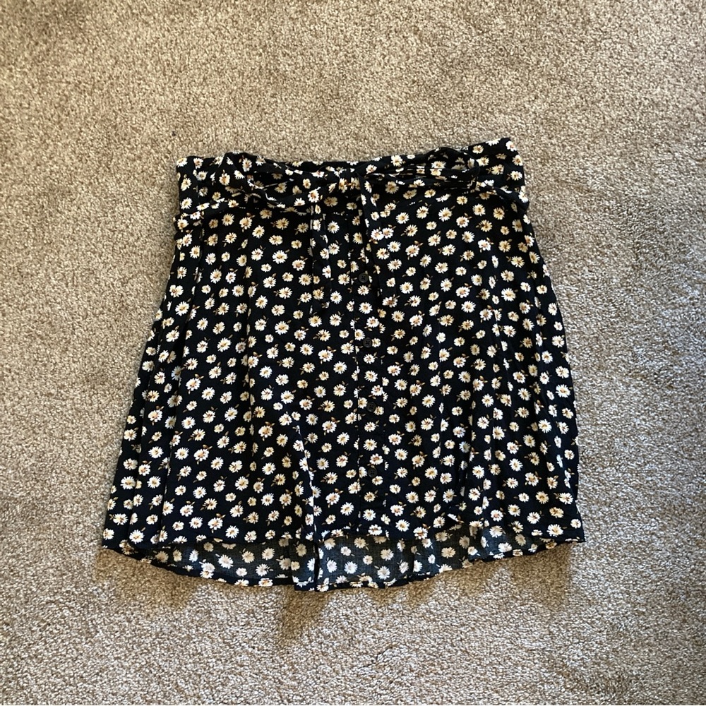 Black Floral Skirt